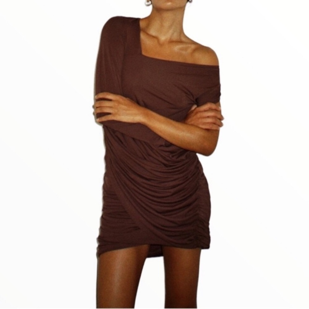 NWT ZARA One Shoulder Asymmetrical Cutout Bodycon Minidress